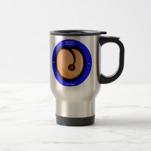 Caneca Térmica Beira azul redonda HerfScud do pêssego do HS