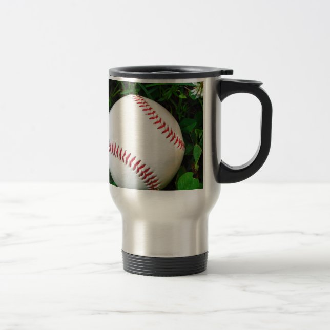 Caneca Térmica Beisebol Branco com Ponta Vermelha (Direita)