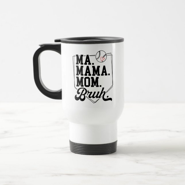 Caneca Térmica Beisebol engraçado, mãe Bruh, com nome e número da (Esquerda)