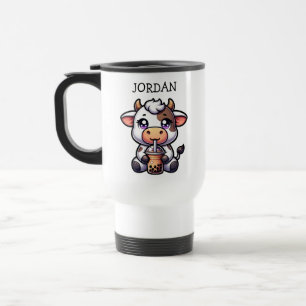 Caneca Térmica Bela Bebendo de Vaca Boba Kawaii