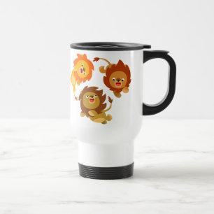 Caneca Térmica Bela Caricatura Sem Peso Leões Viagem ao trabalho