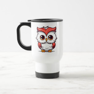 Caneca Térmica Bela Coruja em Estilo Kawaii Cartoon