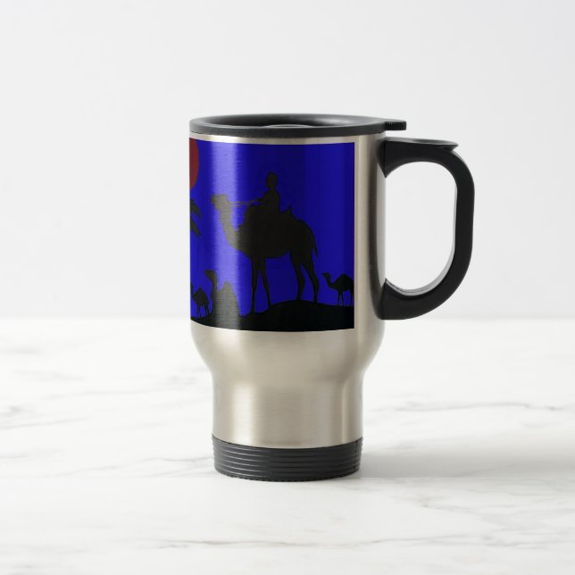 Caneca Térmica Bela Impressão de Arte de Camelo Safari no Pôr do  (Direita)