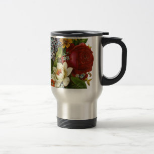 Caneca Térmica Belo Buquê Romântico de Verão com Rosa vermelha