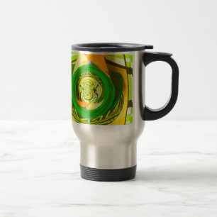 Caneca Térmica Belo Design de Gráfico Floral Rosa Amarelo Rosa Am