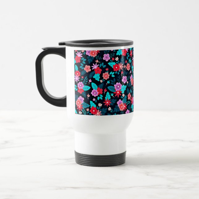 Caneca Térmica Belo Esquema Ditsy Floral Padrão-56576 (Esquerda)