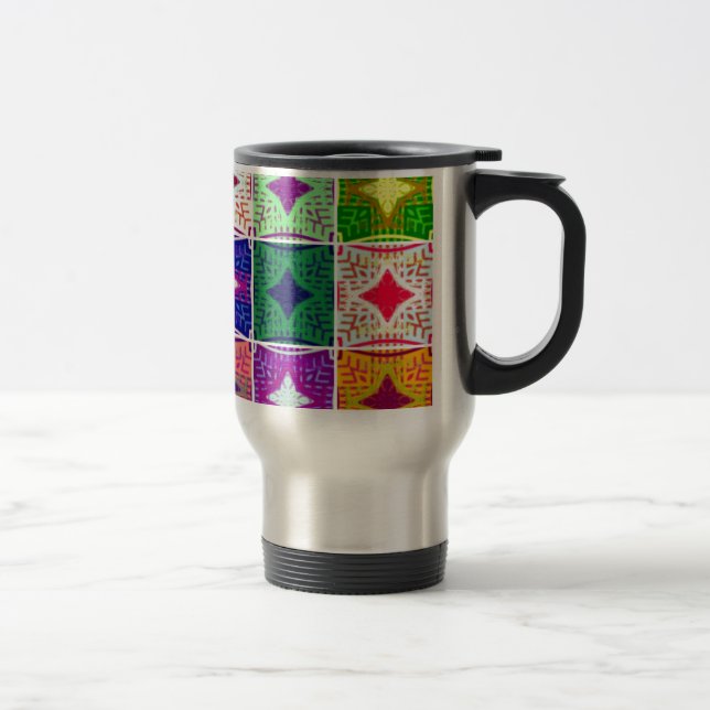 Caneca Térmica Belo Impressão de Arte Africano Verificado (Direita)