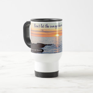 Caneca Térmica Belo Ouro, pôr do sol na Bíblia da raiva do oceano