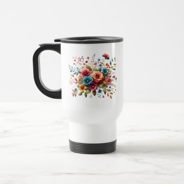 Caneca Térmica Belos Flores Design-58576 (Esquerda)