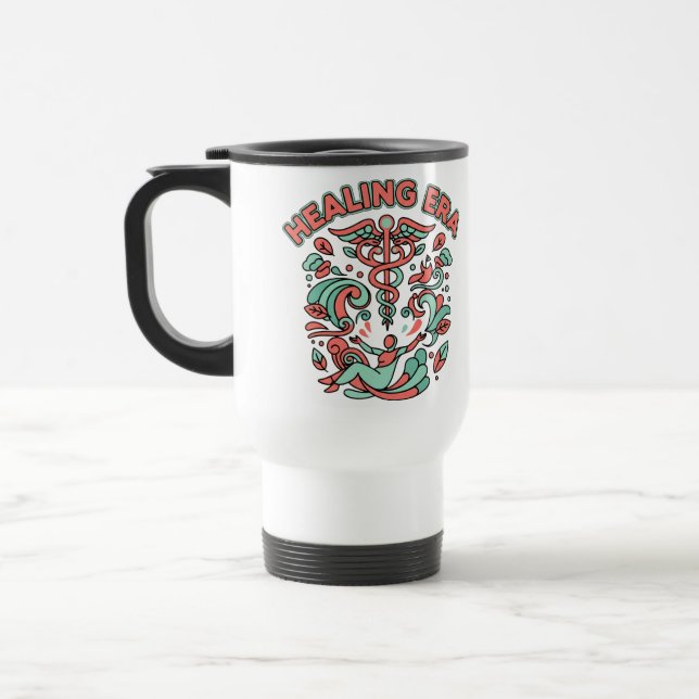 Caneca Térmica Bem-estar da "Era de cicatrização" do autoatendime (Esquerda)