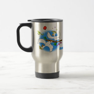 Caneca Térmica Bicicleta de pássaros engraçados