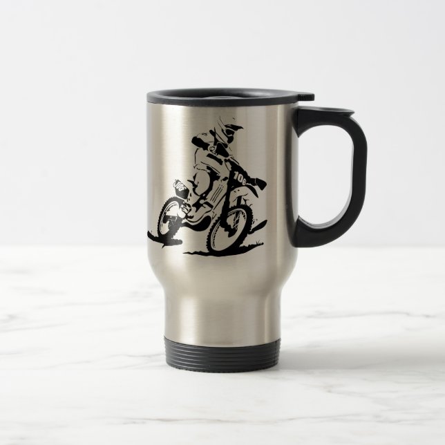 Caneca Térmica Bicicleta e cavaleiro simples de Motorcross (Direita)