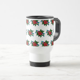 Caneca Térmica Bicicletas bonitas em Hibiscus Flower Cartoon - W