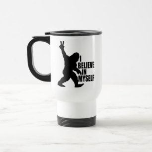 Caneca Térmica Bigfoot Engraçado - Eu Acredito em Mim Mesmo