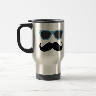 Caneca Térmica Bigode engraçado com máscaras azuis