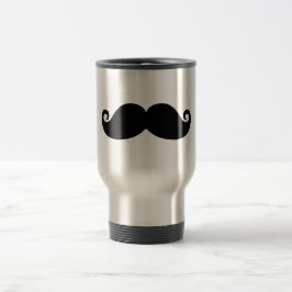 Caneca Térmica Bigode engraçado do preto do vintage