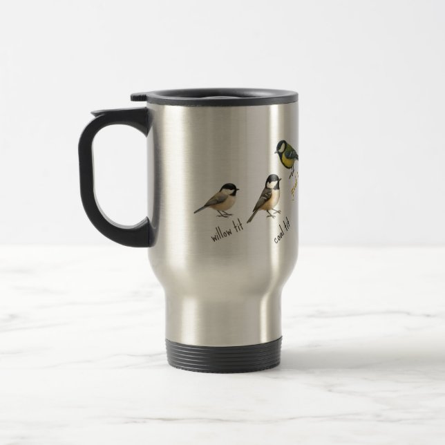 Caneca Térmica Bird Travel Mug – Garden Birds Watercolour  (Esquerda)