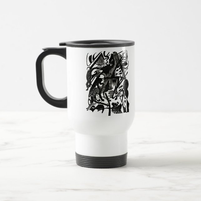 Caneca Térmica Birth of the Wolves Retro Art Travel Mug (Esquerda)