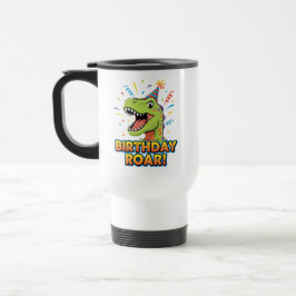 Caneca Térmica Birthday Roar Cute Dinosaur Birthday Party Design
