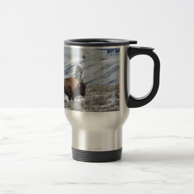Caneca Térmica Bison nas montanhas do inverno de Yellowstone (Direita)