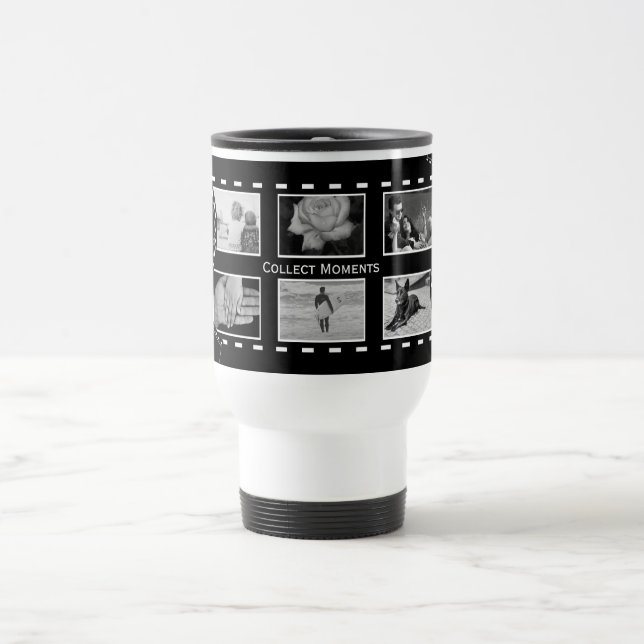 Caneca Térmica Black and White Film Reel Custom Photo (Centro)
