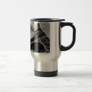 Caneca Térmica Black White Eiffel Tower Paris Europe Viagem