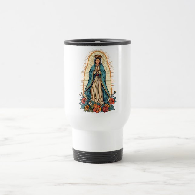 Caneca Térmica Blessed Virgin of Guadalupe Travel Mug (Centro)