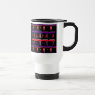 Caneca Térmica Blocos coloridos a melhor mamã & fundo preto