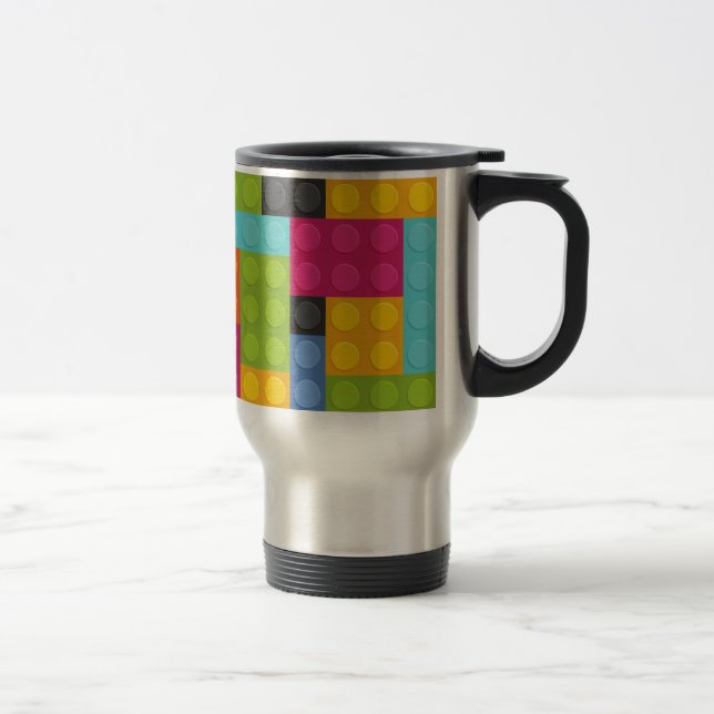 Caneca Térmica blocos de construção rosa (Direita)