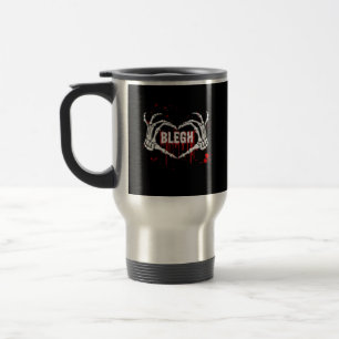 Caneca Térmica Bloody Bredown, Skeleton Heart Mãos Emo, Metalc
