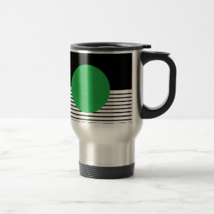 Caneca Térmica Bloqueio Branco Preto e Círculo Verde
