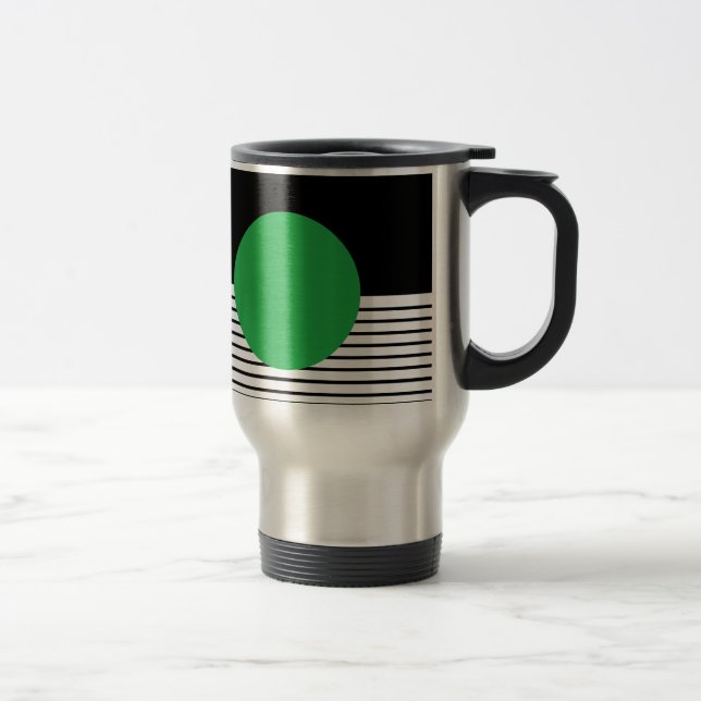 Caneca Térmica Bloqueio Branco Preto e Círculo Verde (Direita)