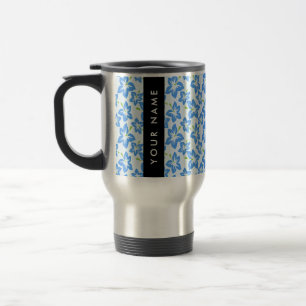 Caneca Térmica Blue Hibiscus, Blue Flowers, Seu Nome
