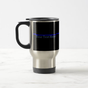 Caneca Térmica Blue Line fino simbólico seu texto no preto