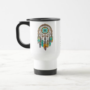 Caneca Térmica Blue, Teal e Brown Dreamcatcher   Sonhos Doce