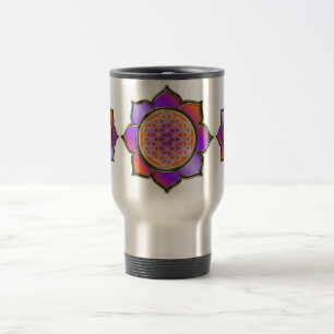 Caneca Térmica Blume des Lebens Lotus - laranja violeta