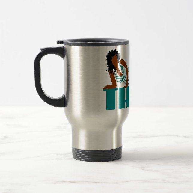 Caneca Térmica Boa Espessa - Mulher vestida a preto (Esquerda)