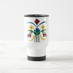 Caneca Térmica Boho Floral Mug Vibes Desenhadas À Mão