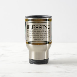 Caneca Térmica Bokeh Dourado O SENHOR TE ABENÇOE Números 6:24-26