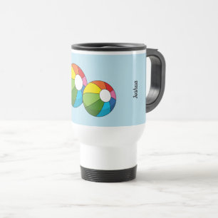 Caneca Térmica Bola Colorida de Praia   Adicione seu nome