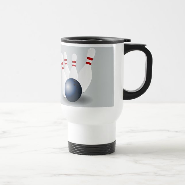 Caneca Térmica Bola de boliche e pinos animados (Direita)
