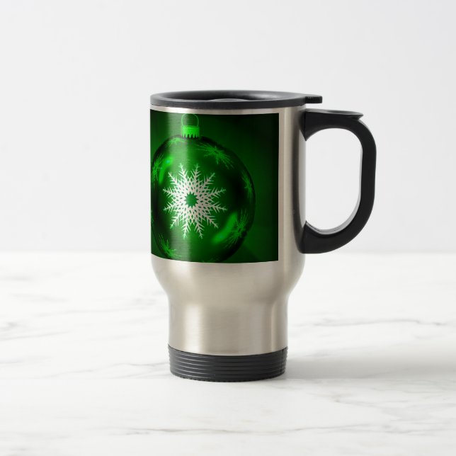 Caneca Térmica Bola de decoração de Natal Verde (Direita)