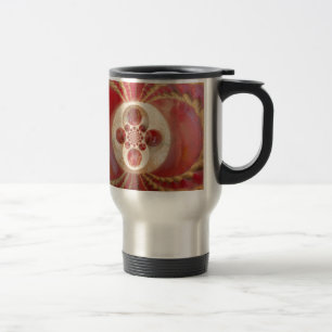 Caneca Térmica Bolas de Críquete Vermelhas Arte Abstrata Impressã