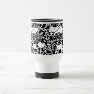 CANECA TÉRMICA BOLAS PRETO E BRANCO