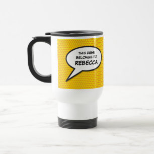 Caneca Térmica Bolha de Fala de Mensagem Divertida Revista em Qua