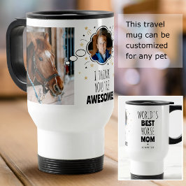 Caneca Térmica Bolha de Pensamento Divertida da Mãe do Cavalo Qua