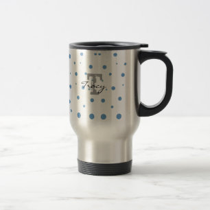 Caneca Térmica Bolinhas Azul e Verde Personalizadas