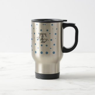 Caneca Térmica Bolinhas Azul e Verde Personalizadas