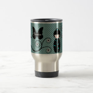 Caneca Térmica Bolinhas de Doll Japonês Personalizada