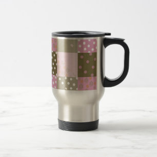 Caneca Térmica Bolinhas Flores Cor-de-rosa castanho